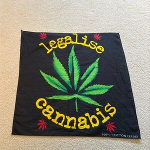 Black Flag with Cannabis Leaf Design